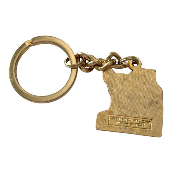 Vintage Gold Tone I Love My Chihuahua Keychain Heart - Picture 3 of 3